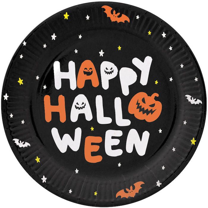 Happy Halloween Tallerkner 6x - 23 cm