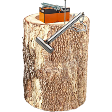 Slå søm i træstub H90xD40 cm