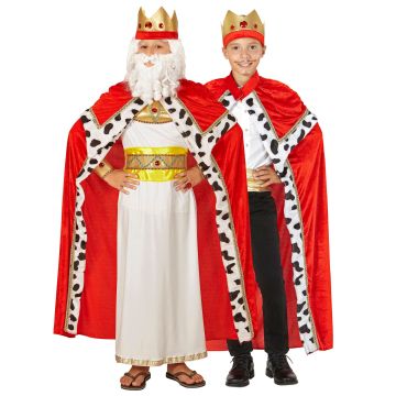 Kongekostume til drenge med kappe