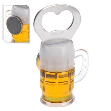 Øl oplukker m. magnet - 4,5x4x9,5 cm