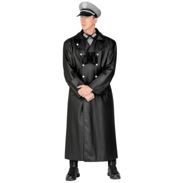 Officersfrakke i læderlook