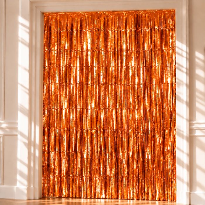 Orange Glimmerforhæng - 100 x 240 cm