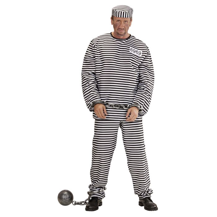 Stribet fangekostume til herrer