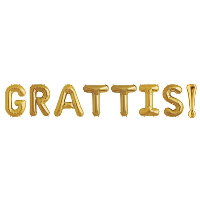 "GRATTIS!" Folieballoner i Guld - 40 cm