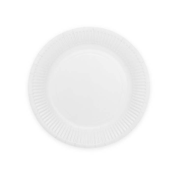 Hvid pap tallerkner 8x - Ø 18 cm