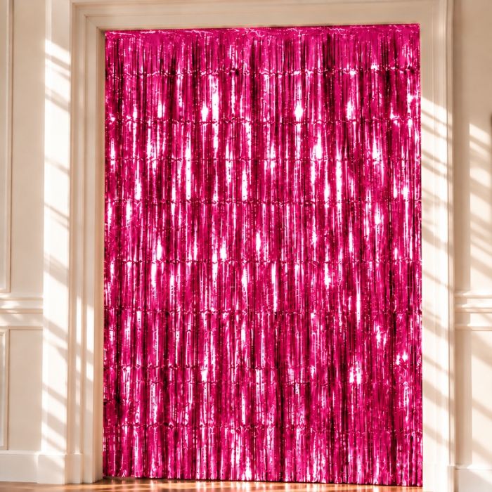 Pink Glimmerforhæng - 100 x 240 cm