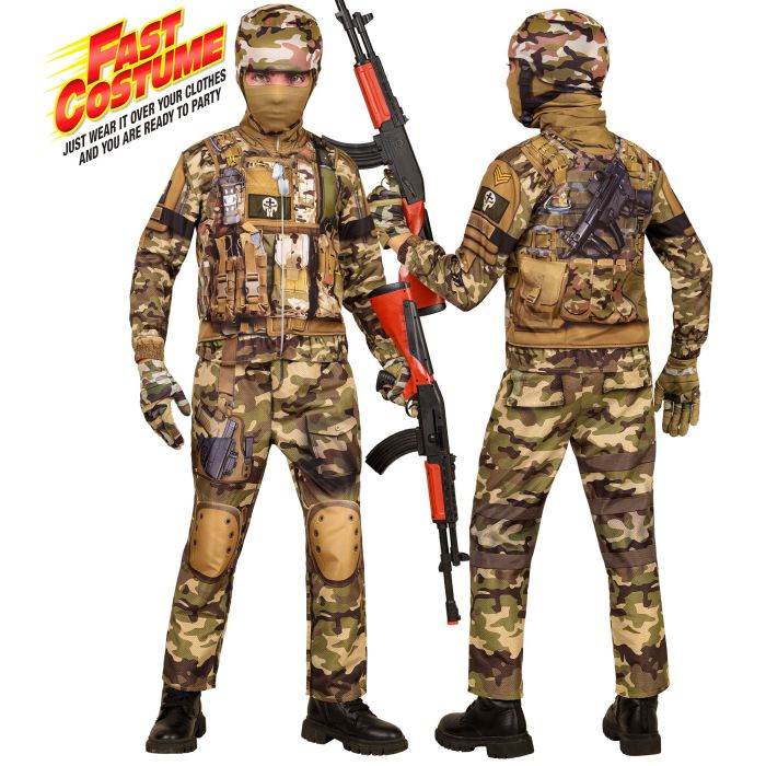 Soldat kostume til børn i camouflage