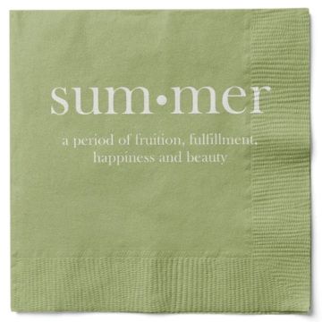 Servietter i grøn med hvid skrift sommer 20x Det Gamle Apotek