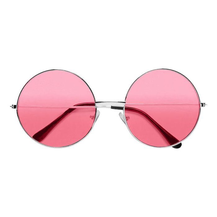 Neon solbriller runde pink - onesize