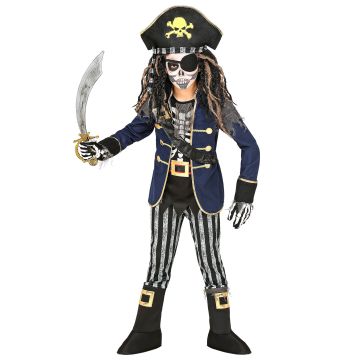 Skeletpirat kaptajn kostume til drenge