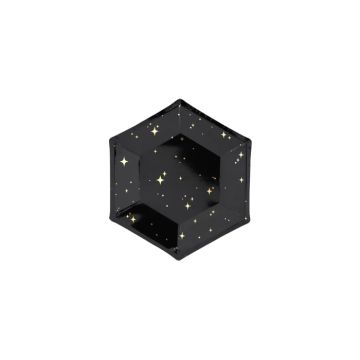 Nytårs engangstallerkener sort 6x - 20 cm