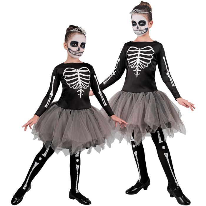 Ballerina skelet kostume til piger