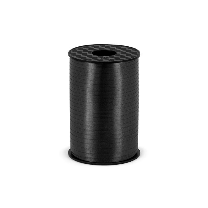 Sort plastik gavebånd - 5 mm x 225 m