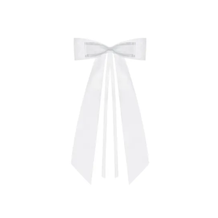 Hvide satin sløjfer 4x - 14 cm