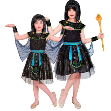 Egyptisk dronning kostume i sort til piger
