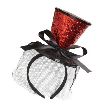 Mini Glitter Top Hat Rød 
