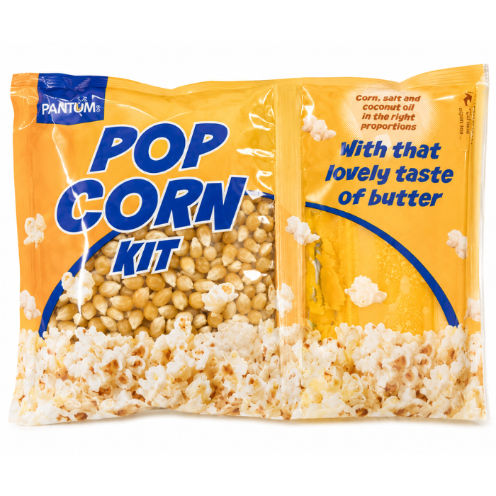 Popcorn 50x popcornportioner med majs, salt og kokosolie (6pk)