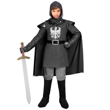 Gråt ridderkostume til drenge