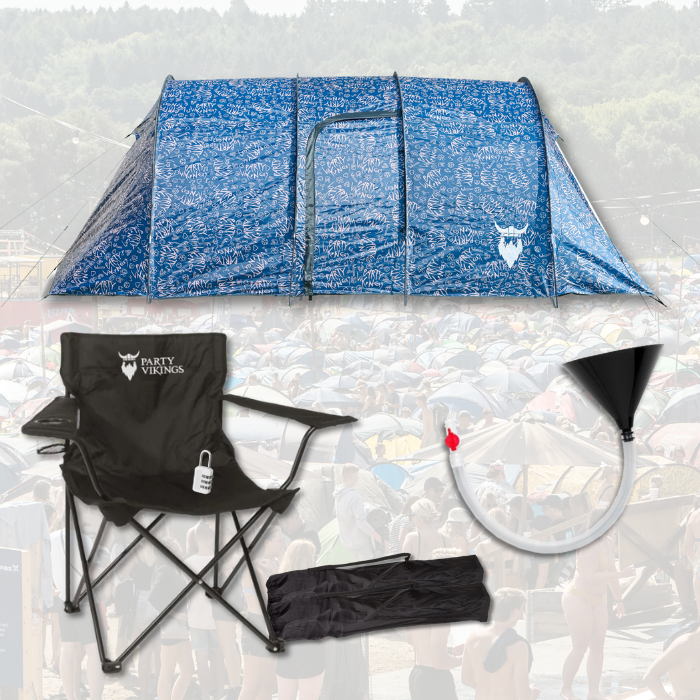 Festivalpakke 3 personer Premium - THORA telt, festivalstol m.m.