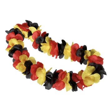 Hawaii blomsterkrans sort, rød og gul - onesize