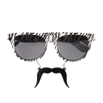 Zebra Stribede Solbriller med Overskæg