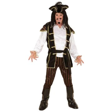 Pirat Kaptajn Kostume med pirat hat - 6 dele