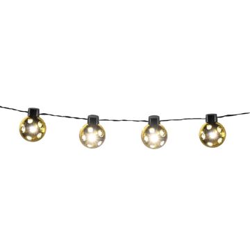 LED lyskæde med guld kugler - 140 cm