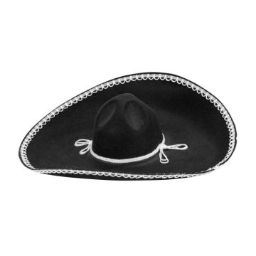 Mexicansk sombrero hat sort - 55 CM