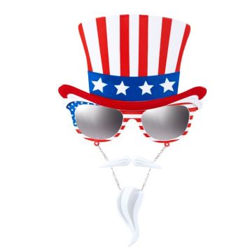 USA briller med top hat og skæg