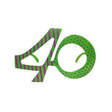 40 års fødselsdagsbriller grøn