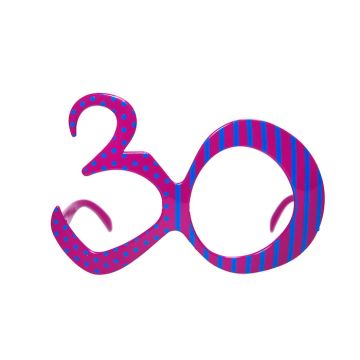 30 års fødselsdagsbriller fuchsia