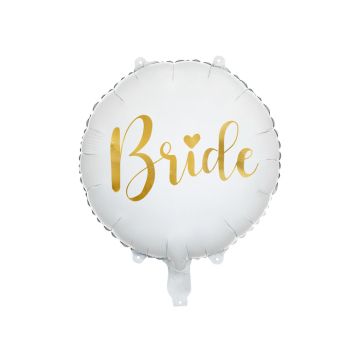 Bride Folieballon Hvid Og Guld - 45 cm