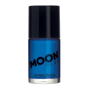 Neon UV Neglelak Intens Blå 14 ml Moon Creations 
