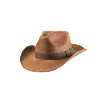 Cowboyhat brun med ruskind look