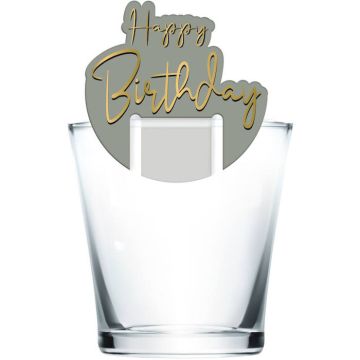 "Happy Birthday" Drinksmarkører Golden Dawn 6x