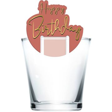 "Happy Birthday" Drinksmarkører Golden Dusk 6x