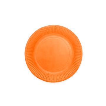 Orange pap tallerkner 8x - Ø 18 cm