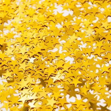 Guld farvet stjerne bordkonfetti - 14 g