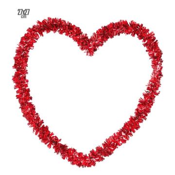 Rød hjerte krans - 27x27 cm