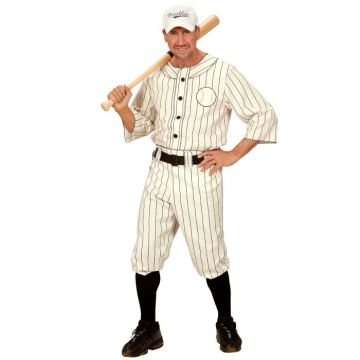 Hvidt baseball spiller kostume herre - 4 dele