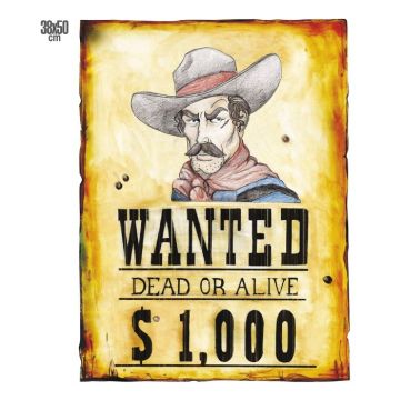 Western cowboy dusør plakat - 50x38 cm