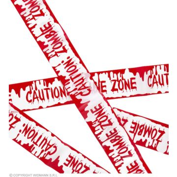 Advarselsbånd - CAUTION: ZOMBIE ZONE - 7,2 m