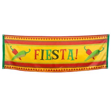 Mexicansk fiesta banner med chillier - 220x74 cm