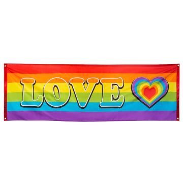 "Love" regnbue banner - 74x220 cm