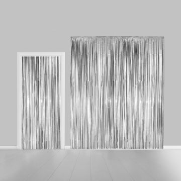 Sølv Glimmerforhæng - 100 x 240 cm