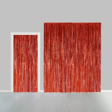 Glimmerforhæng rød - 100 x 240 cm