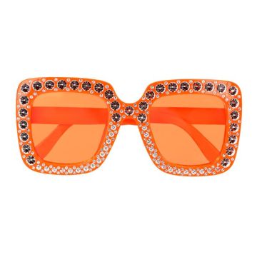 Orange bling disko briller