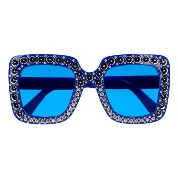 Blå bling disko briller