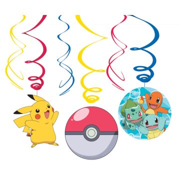 Swirls med Pokemon motiver 6x - 61 cm