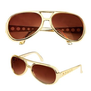 Guld farvet rock'n'roll Elvis solbriller